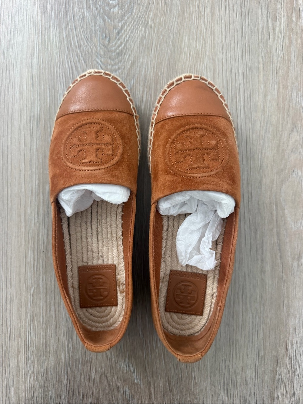 Tory Burch Brown Tan Suede Flat Espadrille Size 7